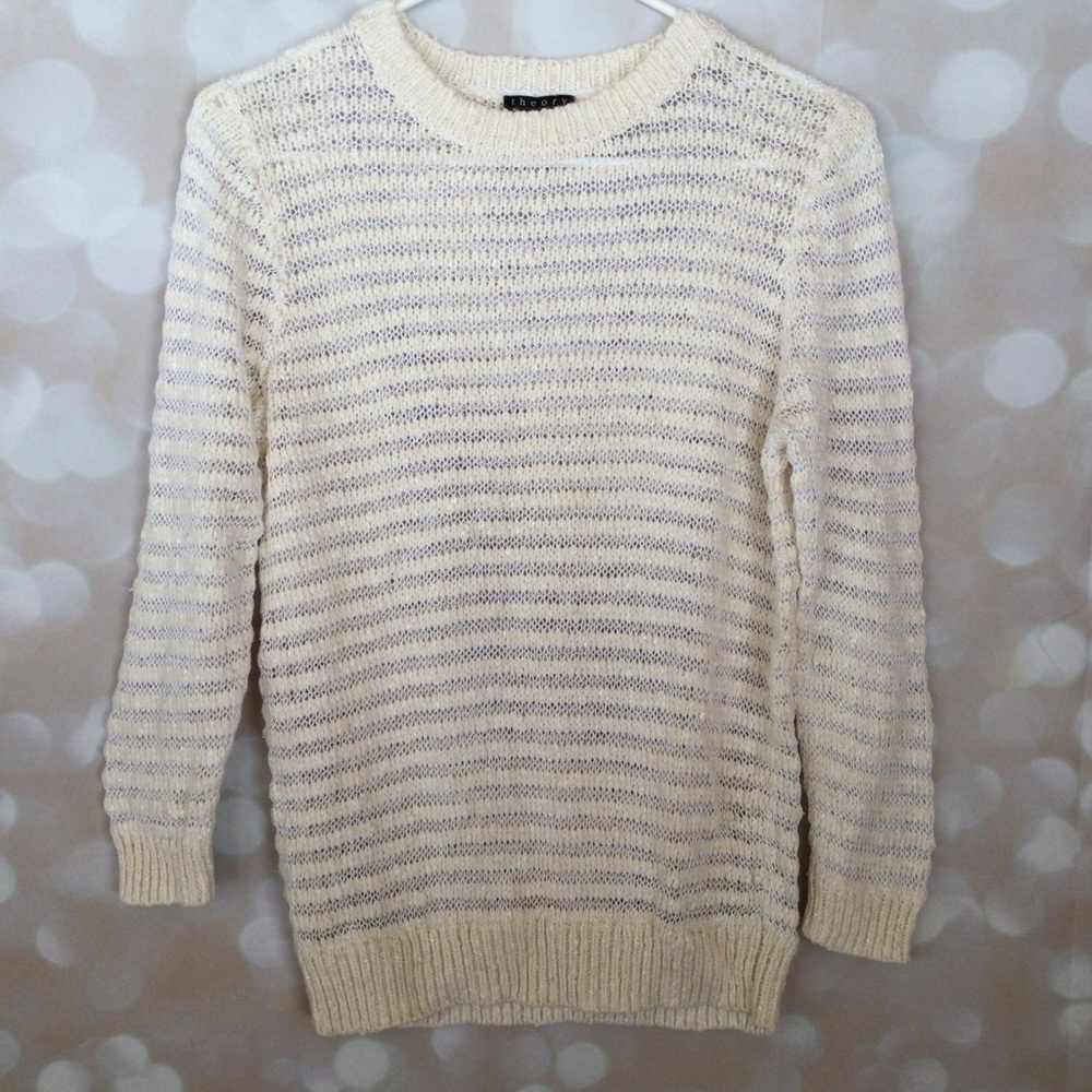 Theory Cream Knit Sweater M